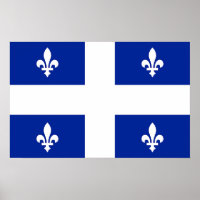 Poster mit der Flagge von Quebec, Kanada