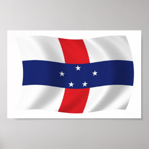 Poster mit Druck der Flagge der Niederländischen A