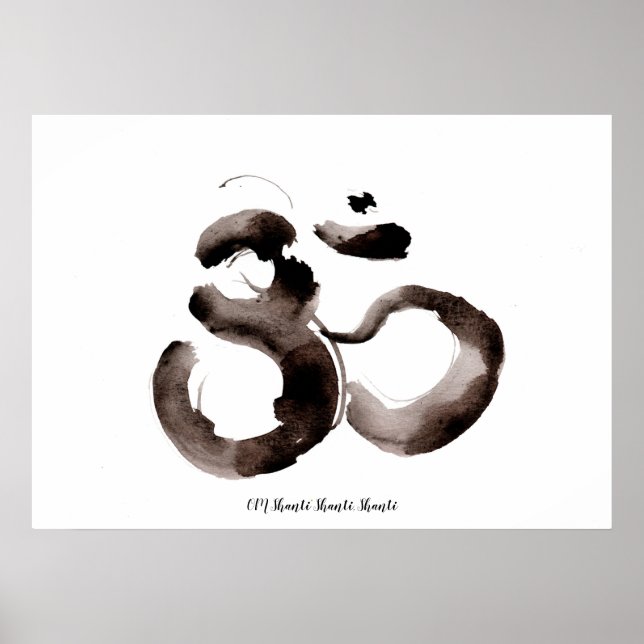 Poster mit einem Achtsamkeits-Om (Aum)-Motiv (Vorne)