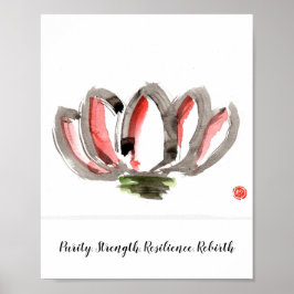 Poster mit einer stilisierten Lotusblüte