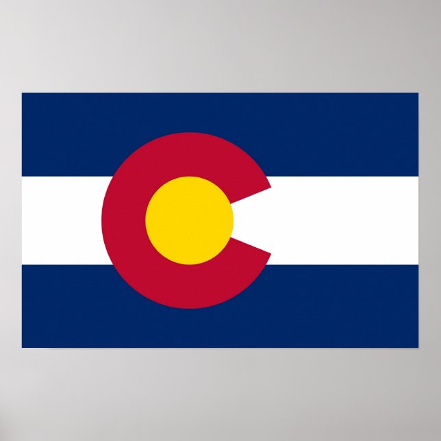 Poster mit Flag von Colorado, USA. (Vorne)
