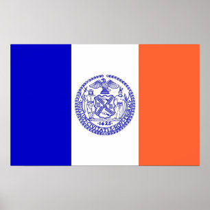 Poster mit Flag von New York, USA.