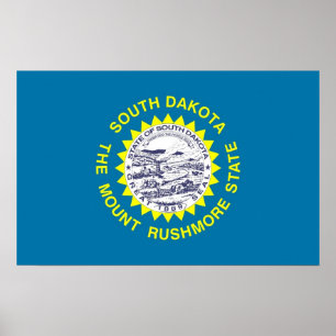 Poster mit Flag von South Dakota, USA.