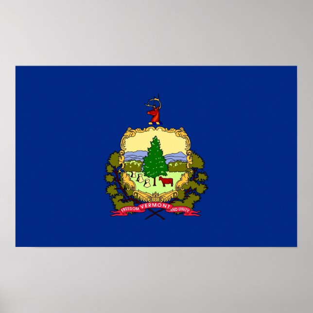 Poster mit Flag von Vermont, USA. (Vorne)
