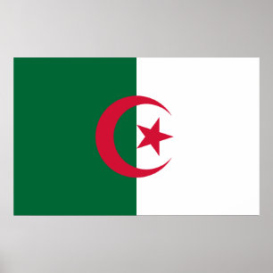 Poster mit Flagge Algeriens