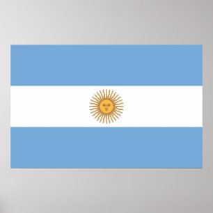 Poster mit Flagge Argentiniens