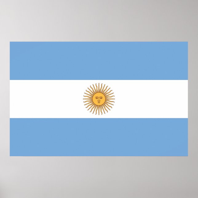 Poster mit Flagge Argentiniens (Vorne)