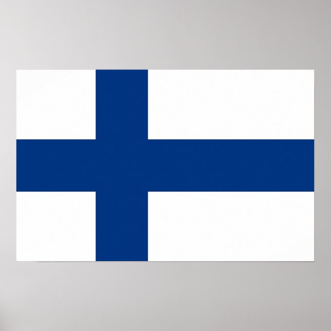 Poster mit Flagge Finnlands (Vorne)