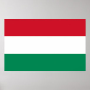Poster mit Flagge Ungarns