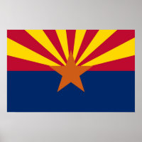 Poster mit Flagge von Arizona, USA.