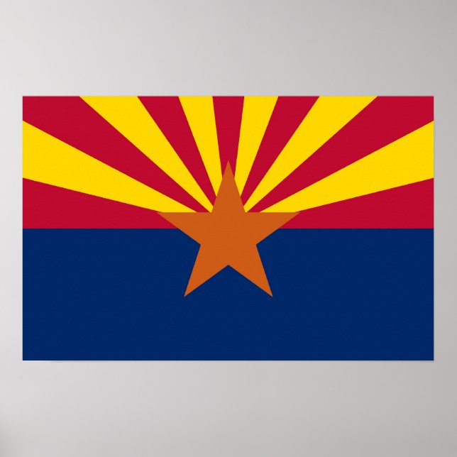 Poster mit Flagge von Arizona, USA. (Vorne)