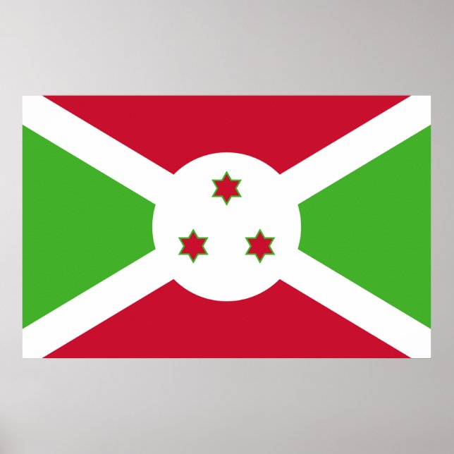 Poster mit Flagge von Burundi (Vorne)