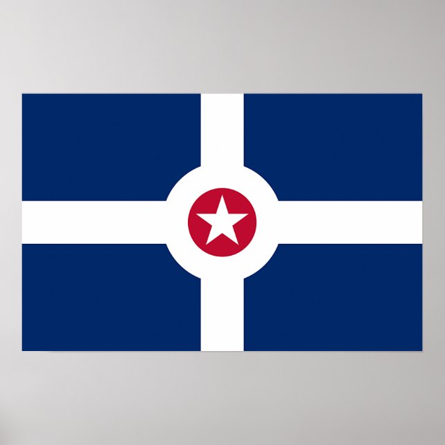 Poster mit Flagge von Indianapolis, USA (Vorne)
