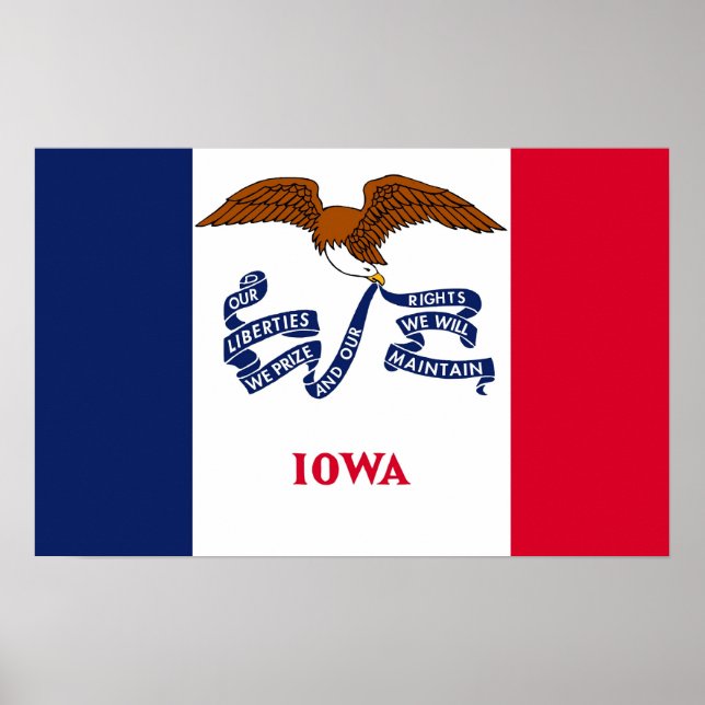 Poster mit Flagge von Iowa, USA. (Vorne)