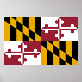 Poster mit Flagge von Maryland, USA.