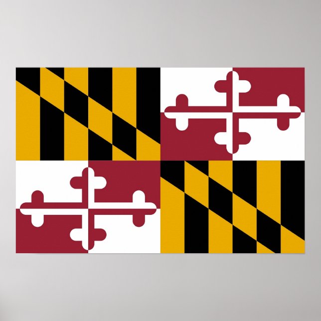 Poster mit Flagge von Maryland, USA. (Vorne)