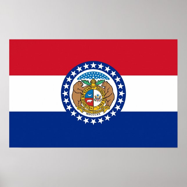 Poster mit Flagge von Missouri, USA. (Vorne)