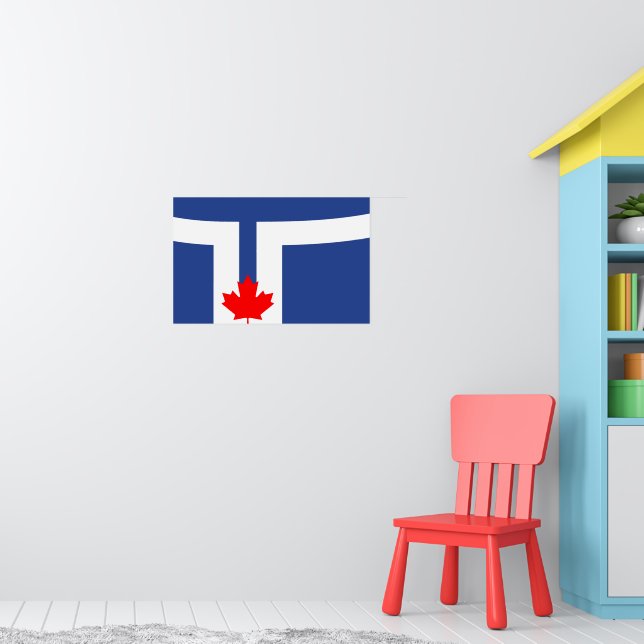 Poster mit Flagge von Toronto, Kanada (Kinderzimmer 1)