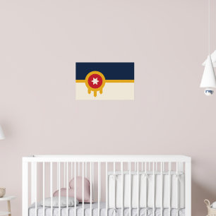 Poster mit Flagge von Tulsa, Oklahoma