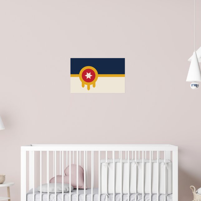 Poster mit Flagge von Tulsa, Oklahoma (Kinderzimmer 2)