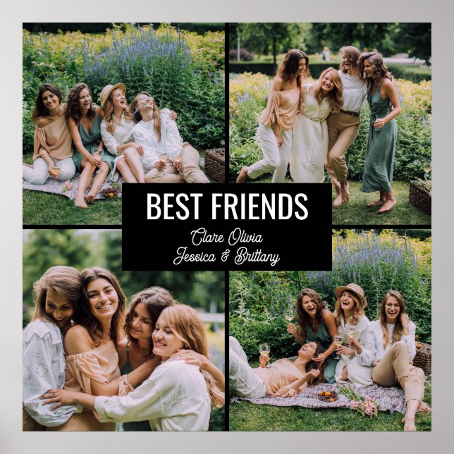 Poster mit Fotocollage der besten Freunde (Vorne)