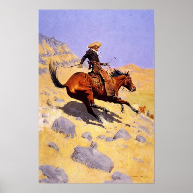 Poster mit Frederic Remington Malerei (Vorne)