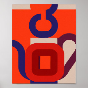 Poster mit geometrischer Wandkunst im Stil der Mit