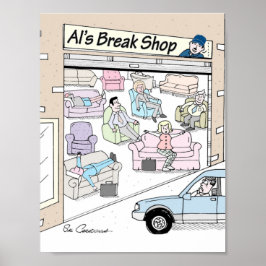 Poster mit mechanischem Cartoon von Sal Caradonna