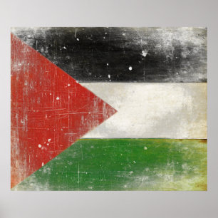 Poster mit Not leidender Flagge aus Palästina