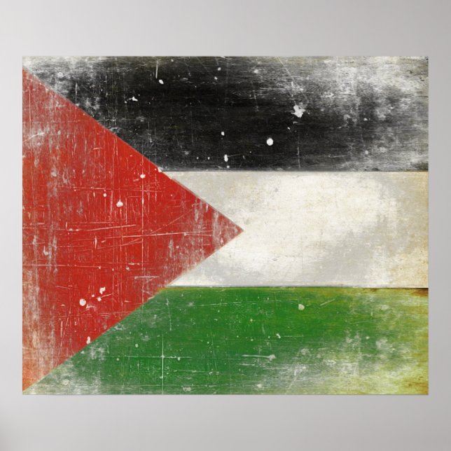 Poster mit Not leidender Flagge aus Palästina (Vorne)