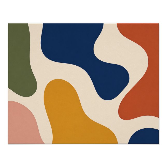 Poster mit organischen Formen im Mid-Century-Stil (Vorderseite)
