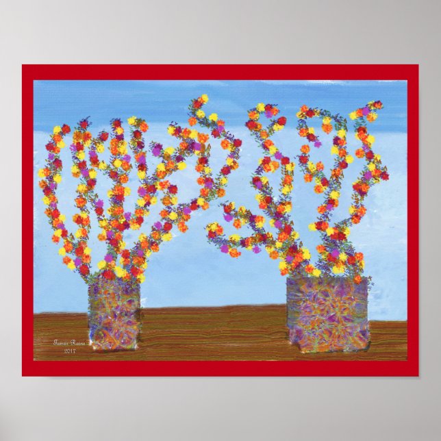 Poster mit Rainbow-Blume (Vorne)