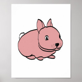 Poster mit rosa Kaninchen
