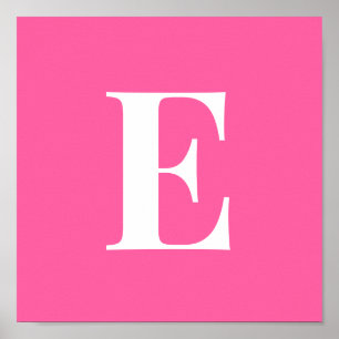 Poster mit rosa Monogrammbuchstaben   Persönliche 