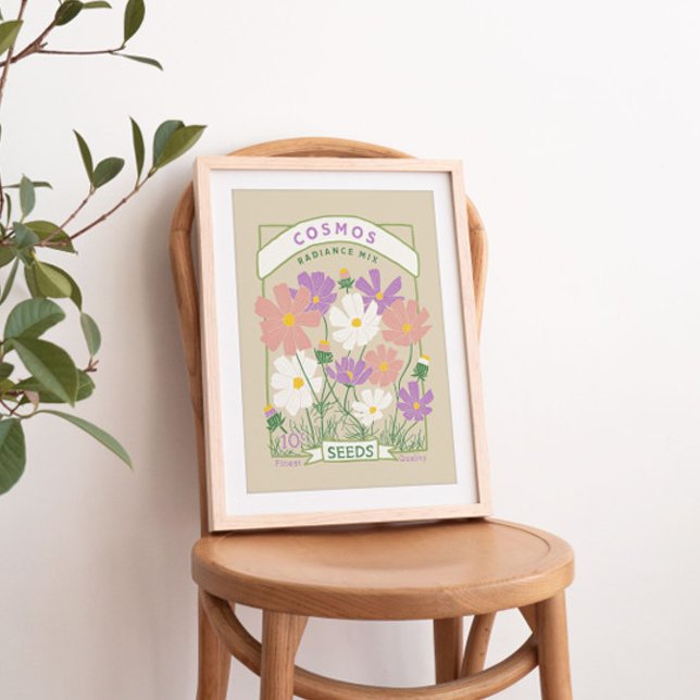 Poster mit Samenpaket für Cosmos-Blumen (Von Creator hochgeladen)