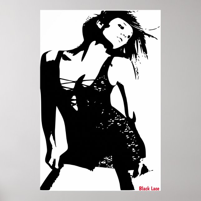 Poster mit schwarzer Spitze (Vorne)