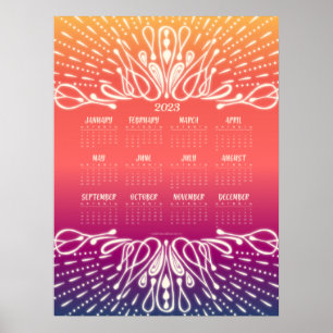 Poster mit Sonnenaufgang und Sonnenuntergang 2023-