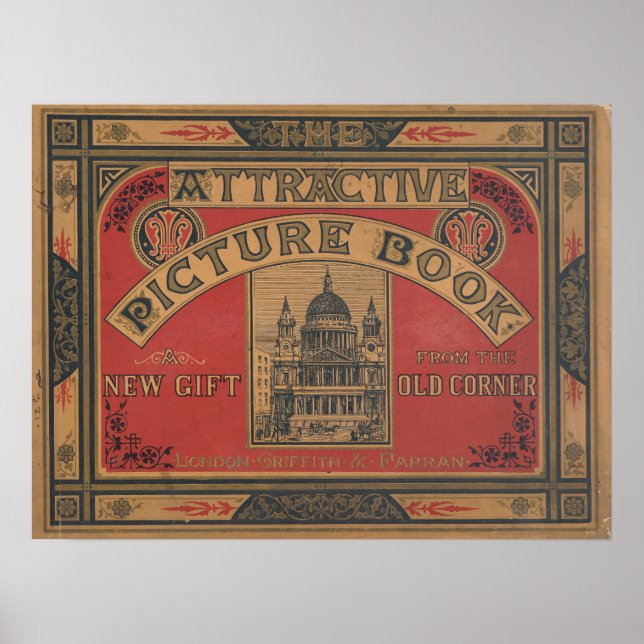 Poster mit Vintage-Buchcover (Vorne)