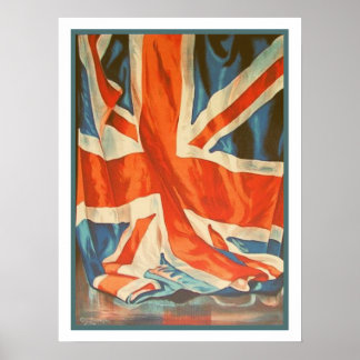 Poster mit Vintage-Flagge aus dem Vereinigten Köni