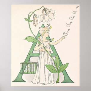 Poster mit Vintage-Illustration von Ottilia Adelbo
