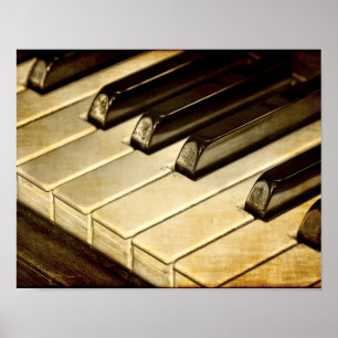 Poster mit Vintage-Klaviertasten