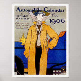 Poster mit Vintage-Magazincover/Anzeige