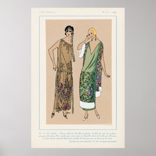 Poster mit Vintage-Modeillustration (Vorne)