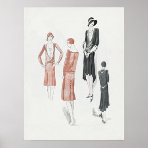 Poster mit Vintage-Modeillustration