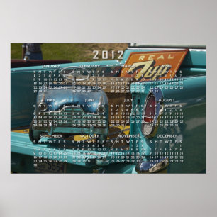 Poster mit Vintage-Spielzeug-Kalender