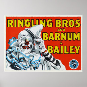 Poster mit Vintagem Circus Clowndruck