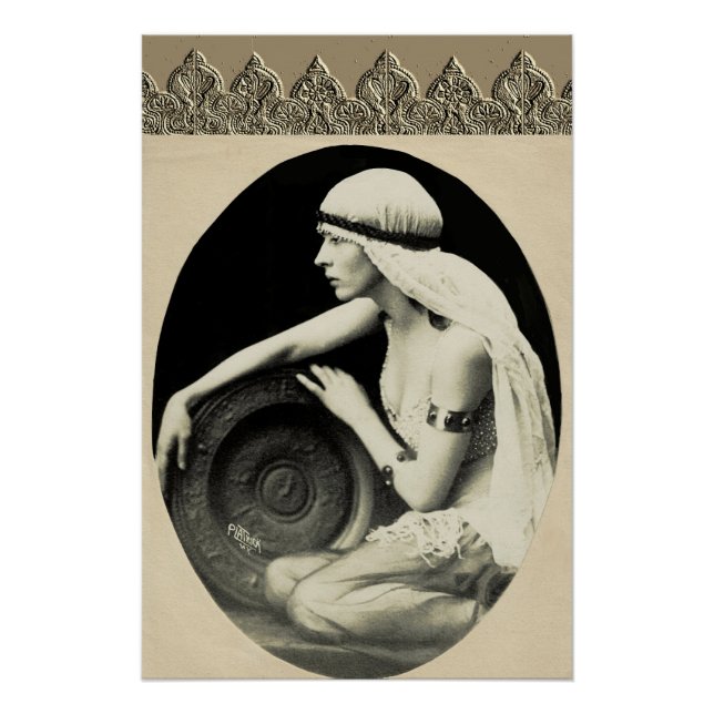 Poster mit Vintagem Tänzer (Vorderseite)