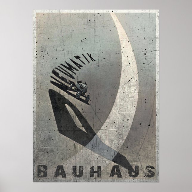 Poster mit Vintager László-Moholy-Nagy-Printwerbun (Vorne)