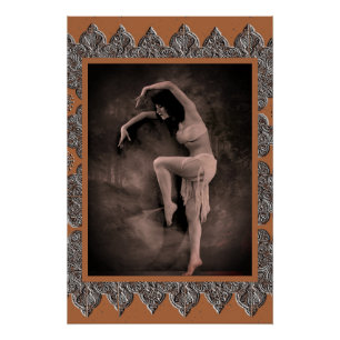 Poster mit Vintager Tänzerin Kyra