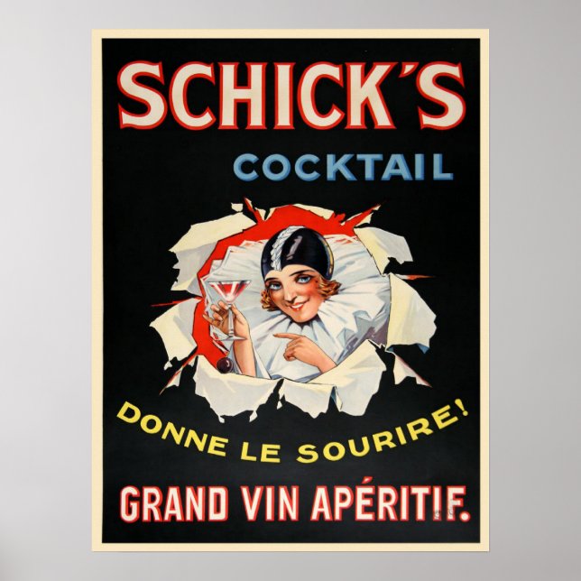 Poster mit Vintager Weinwerbung Printwerbung (Vorne)